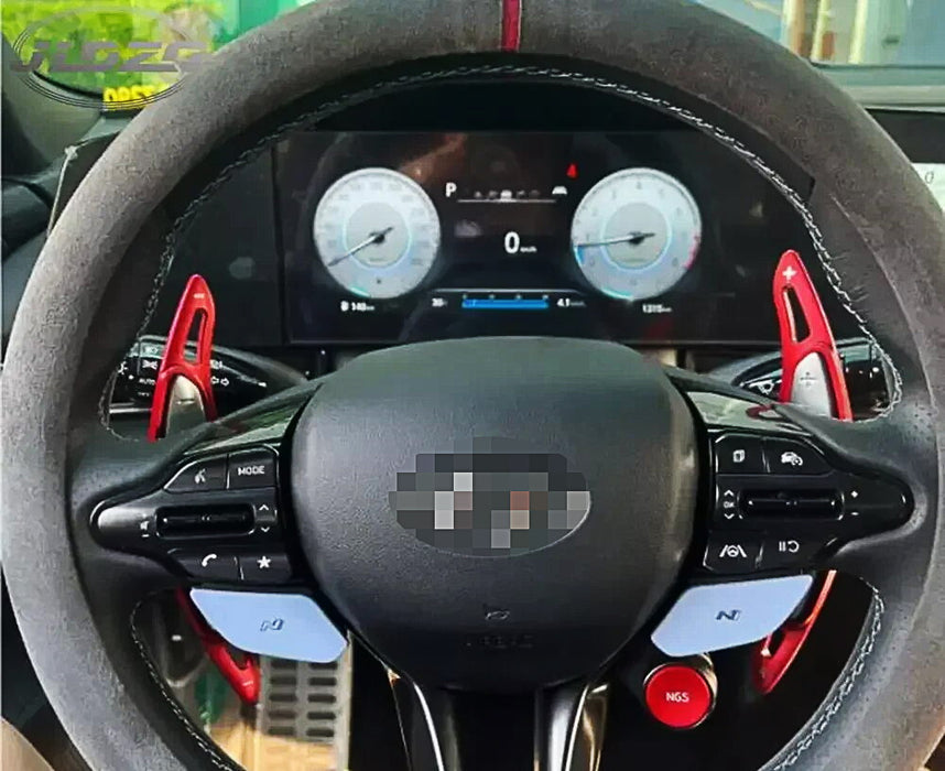 Red Large Steering Wheel Paddle Shifter For Hyundai Veloster Elantra Kona N-Line