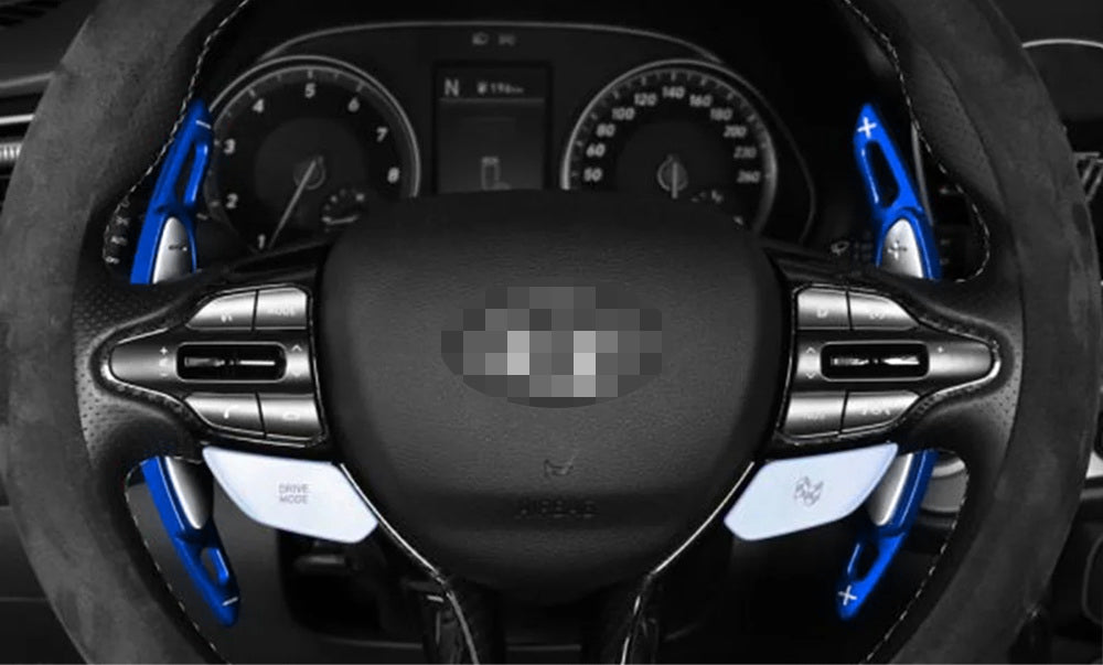 Blue Large Steering Wheel Paddle Shifts For Hyundai Veloster Elantra Kona N-Line