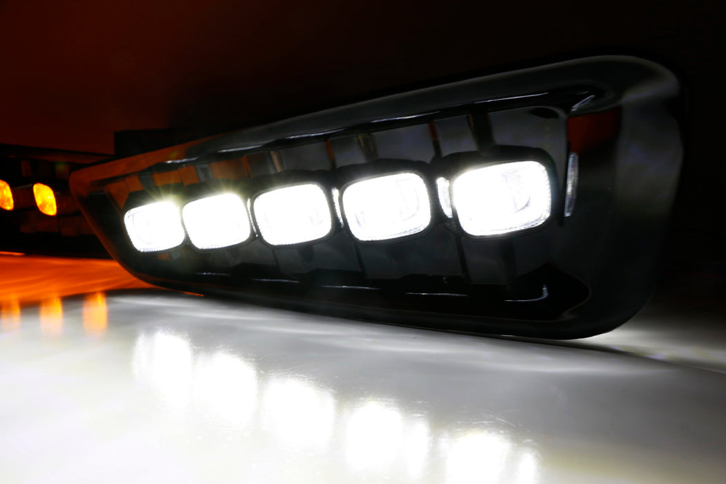 5-Light White/Amber Switchback LED Daytime Running Lights For 17-20 Ford Raptor