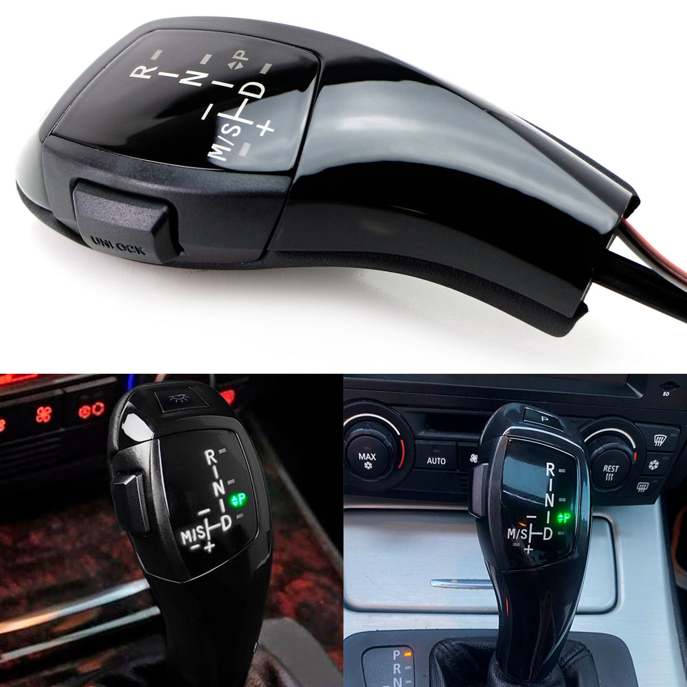 Black F30 Style LED Illuminated Shift Knob Selector For BMW E46 E60 3 5 Series