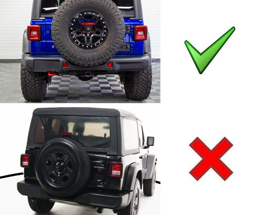 Blackout Smoked Lens Rear Bumper Reflector Lenses For 2018-up Jeep Wrangler JL