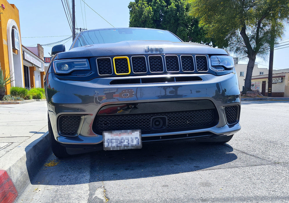 No Drill Grille Mesh Mount License Plate Relocation Kit For WK2 Grand Cherokee