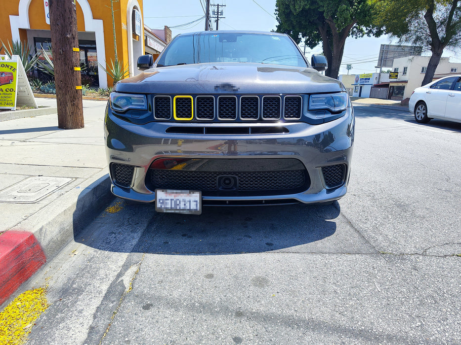 No Drill Grille Mesh Mount License Plate Relocation Kit For WK2 Grand Cherokee