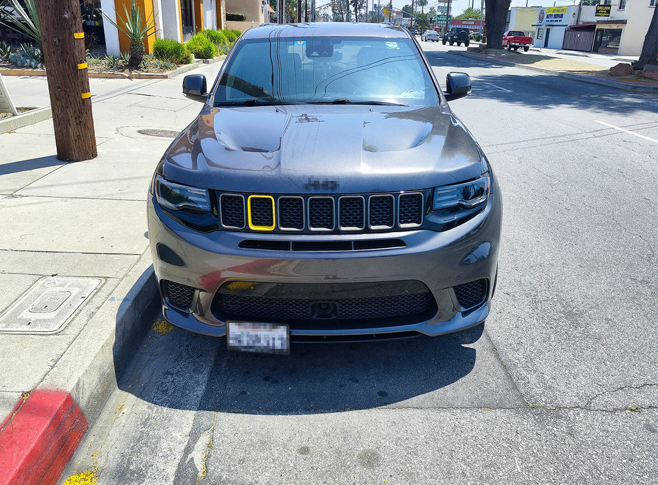 No Drill Grille Mesh Mount License Plate Relocation Kit For WK2 Grand Cherokee