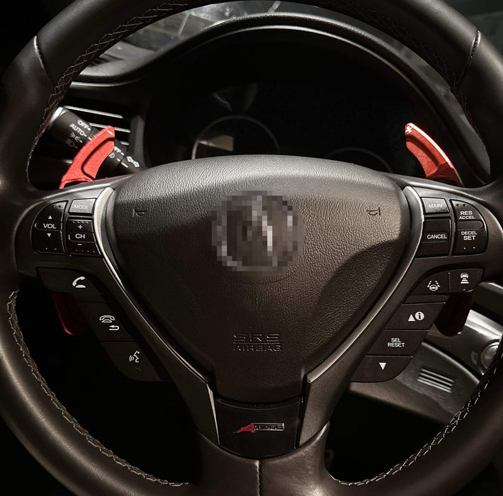 A-Spec Red Steering Wheel Paddle Shifter Extension For Acura TLX ILX TSX MDX RDX