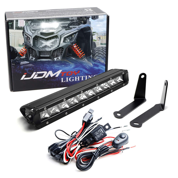 Shock Tower Mount 50W LED Light Bar Kit w/Brackets, Relay For CAN-AM Maverick X3