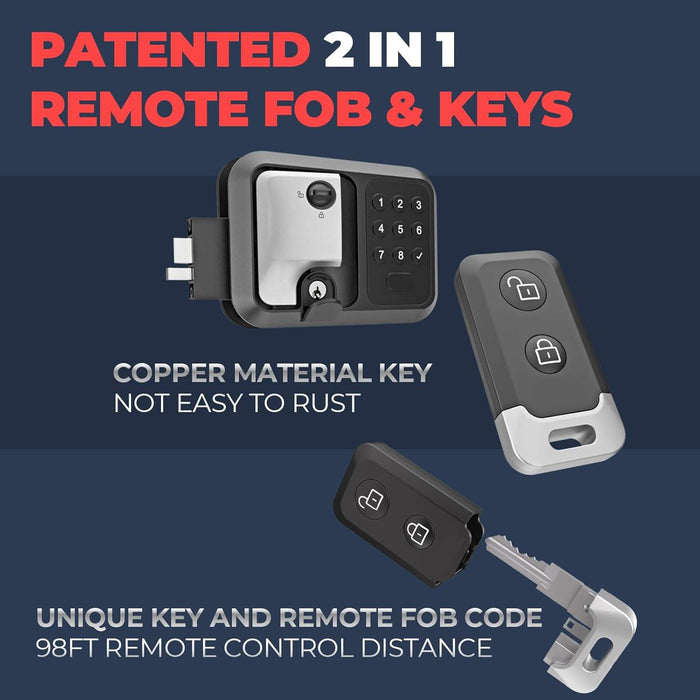 RV Keyless Entry Door Lock, 0 to 9 Password Keypad Camper Door Lock + Remote Fob