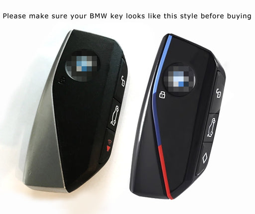 Real Black Carbon Fiber Key Fob Cover For BMW 2023+ X5 X6 X7 iX 5 7 Series i5 i7