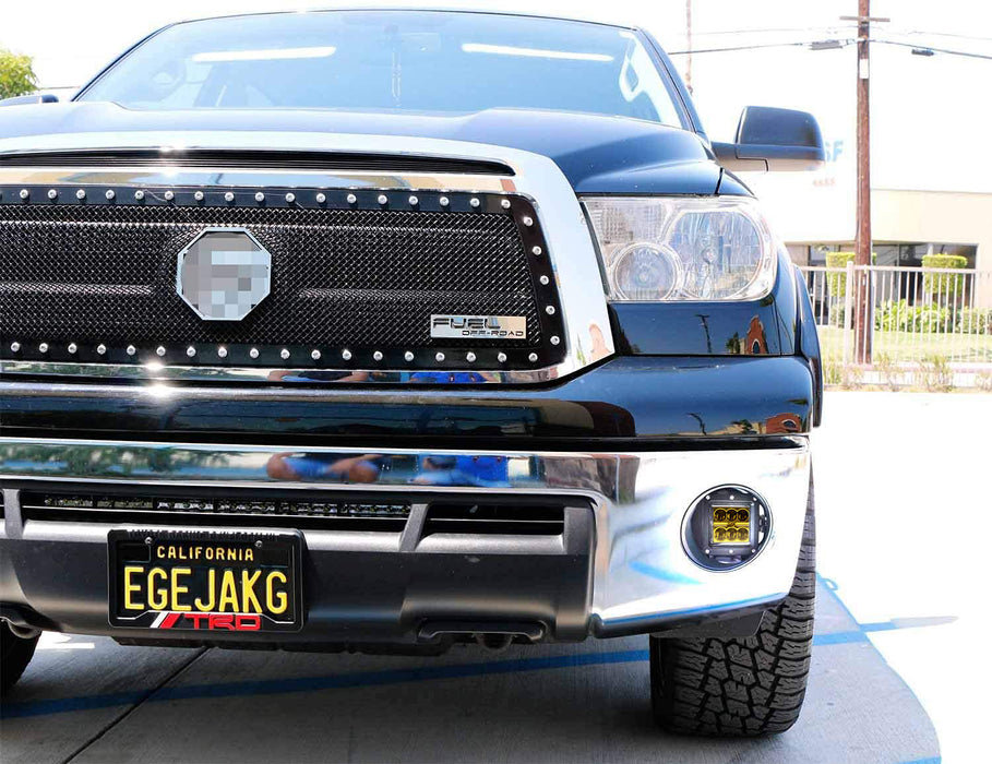 Yellow Lighting 24W 3" LED Pod Fog Light Kit w/ Bezels For 2007-13 Toyota Tundra