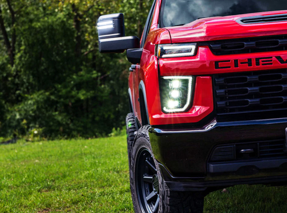 Clear Switchback/Sequential LED Side Mirror Lights For 20-up Chevy GMC 2500 3500