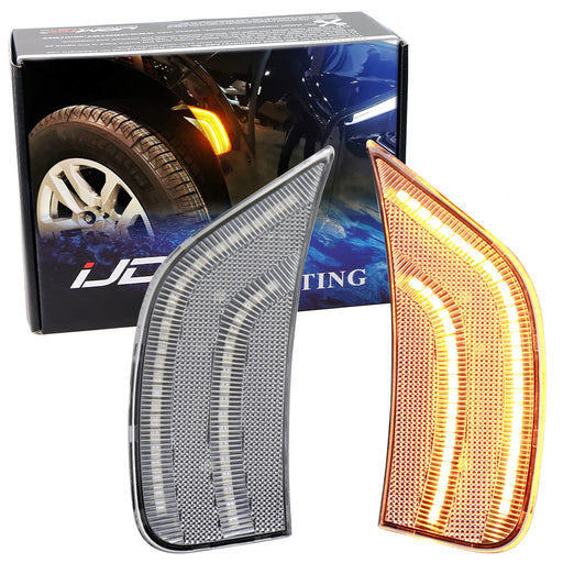 Clear Lens Amber Double-Stripe LED Side Markers For 21+ Suburban/Yukon/Escalade