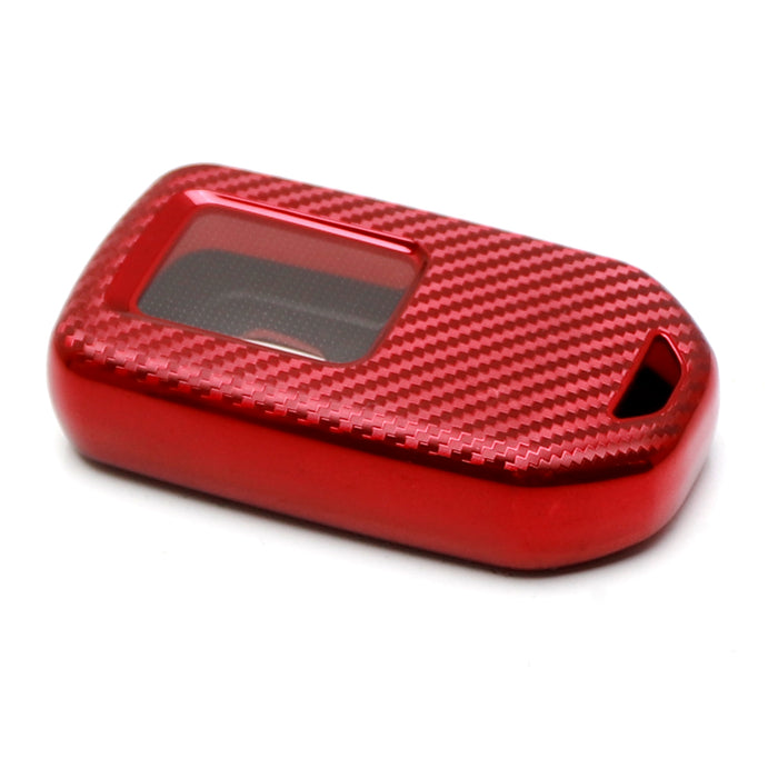 Red w/Carbon Fiber TPU Key Fob Protective Case For Honda Accord Civic Crosstour