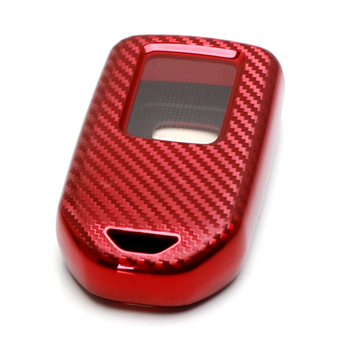 Red w/Carbon Fiber TPU Key Fob Protective Case For Honda Accord Civic Crosstour