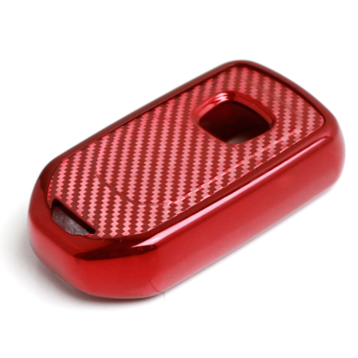 Red w/Carbon Fiber TPU Key Fob Protective Case For Honda Accord Civic Crosstour