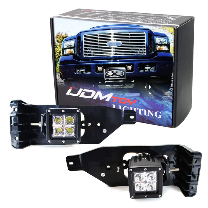 Fog Replace Complete 40W LED Pod Light Kit For 2005-07 Ford F250 F350 Excursion