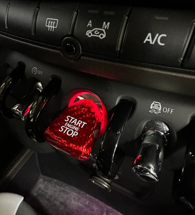 Red CarbonFiber Keyless Engine Push Start Button For MINI Cooper F54 F55 F56 F60