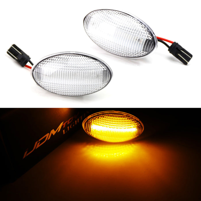 Clear Lens Side Marker Light Lamps w/ Amber LED For MINI Cooper MKI R50 R52 R53