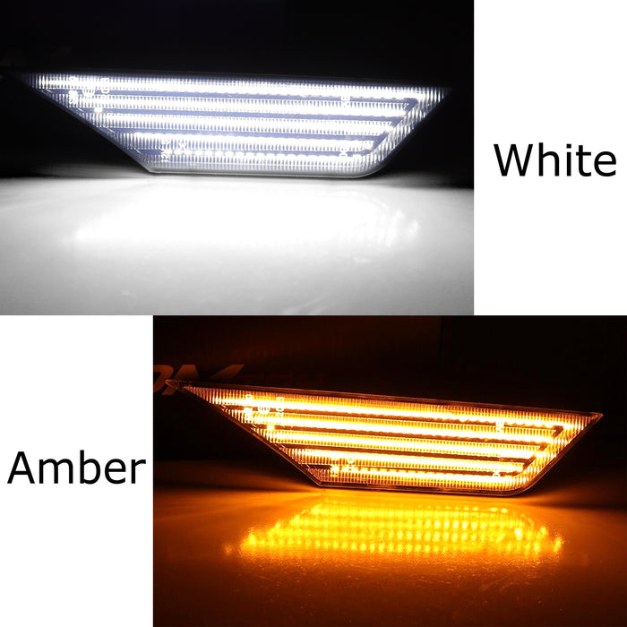 JDM Version Smoked Lens White Full LED Side Marker Light For 2016-21 Honda Civic