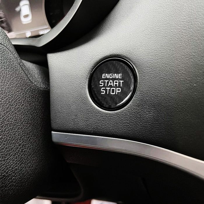 GT-Line Spec Black Real Carbon Fiber Engine Push Start Button For Kia Stinger K5