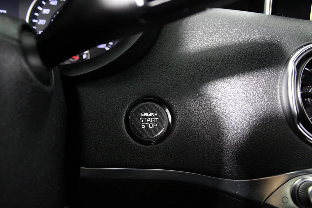 GT-Line Spec Black Real Carbon Fiber Engine Push Start Button For Kia Stinger K5