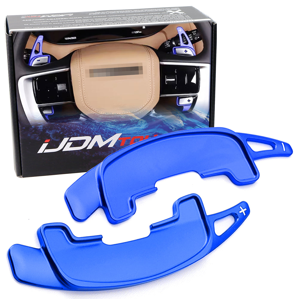 Blue CNC Aluminum Larger Paddle Shifters For LR Defender Range Rover, New Jaguar