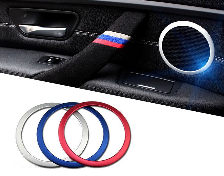 (4) Metallic Speaker Ring Covers Trims For BMW F30 F31 F32 F33 3 4 Series M3 M4