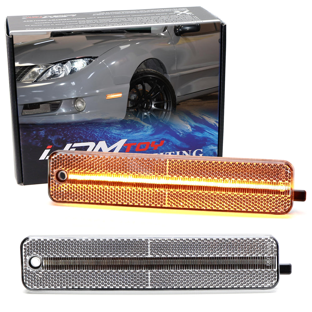 Clear Lens Amber Full LED Strip Front Side Marker Light Kit For Pontiac Sunfire