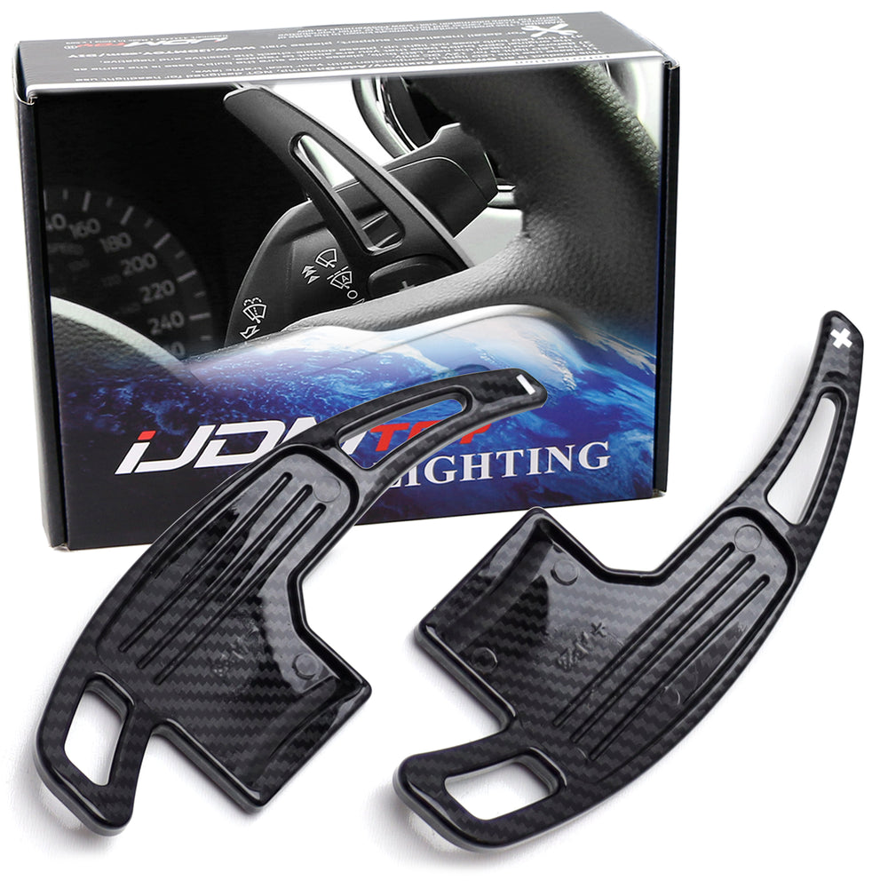 Black Carbon Pattern Large Steering Wheel Paddle Shifter For Ford Mustang