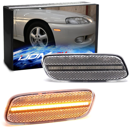 Clear Lens Amber Full LED Side Marker Light Kit For Lexus 1992-2000 SC300 SC400