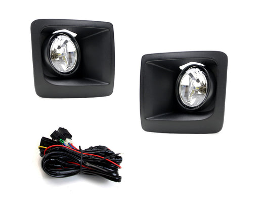 Clear Lens White LED Fog Lights w/Bezel Cover, Wirings For 14-15 GMC Sierra 1500