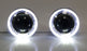 VW GTI Style White LED Halo Ring Angel Eye Shrouds For 3" H1 Headlamp Projector