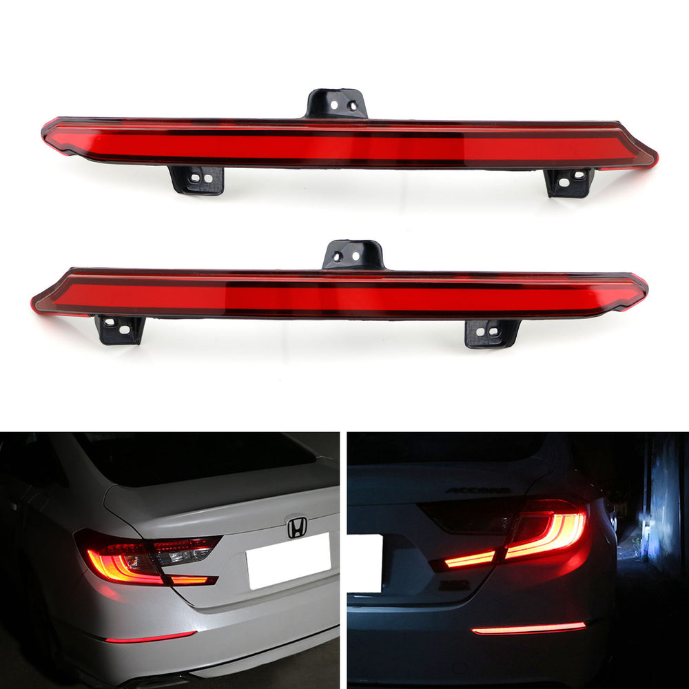 Red Lens Full LED Bumper Reflector Tail & Brake Lights For 2018-22 Honda Accord