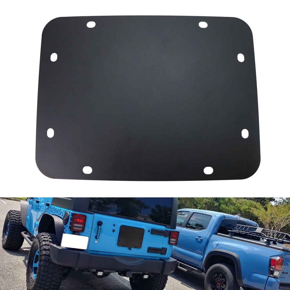 Black Blank Tailgate Spare Tire Carrier Delete Plate For 07-17 Jeep Wrangler JK