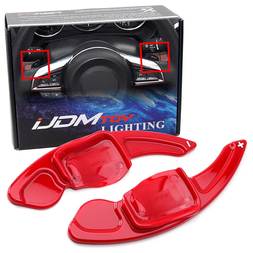 Gloss Red Finish Steering Wheel Large Paddle Shifters For VW MK6 Golf GTi Jetta