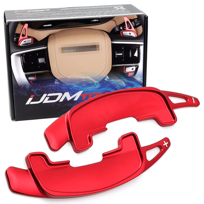 Red CNC Aluminum Larger Paddle Shifters For LR Defender Range Rover, New Jaguar