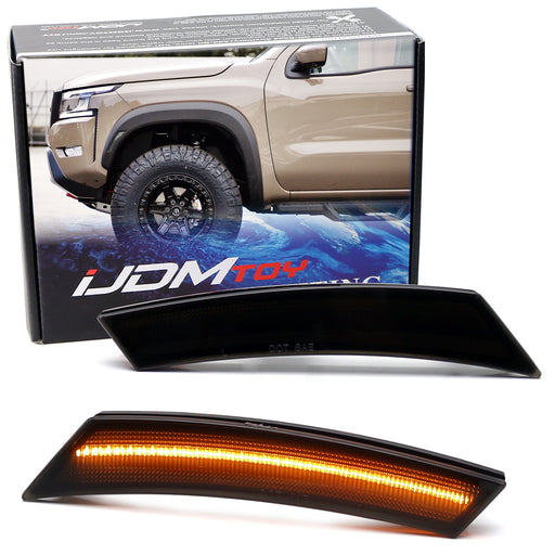 Smoked Lens Amber Full LED Front Side Marker Light Kit For Nissan 2022+ Frontier