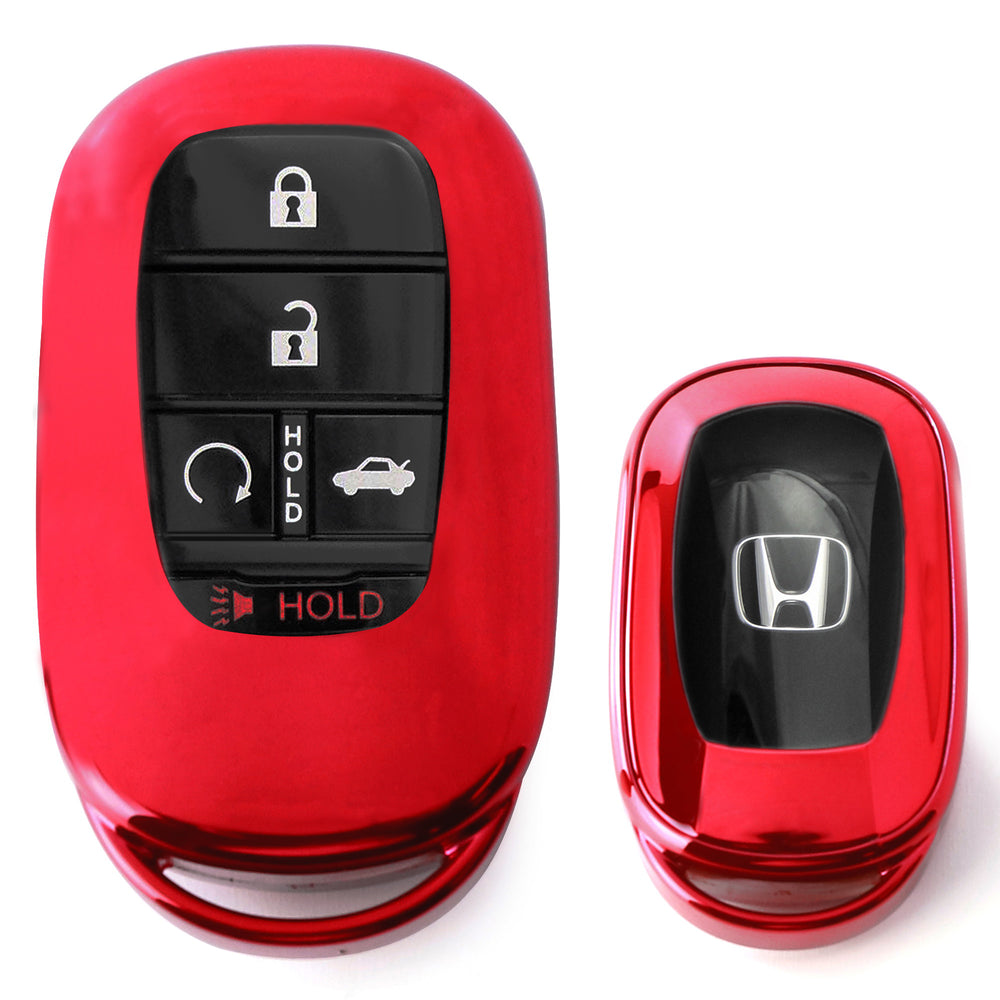 Red Front & Back Full Coverage TPU Key Fob Case For 2022-up Honda Accord Civic