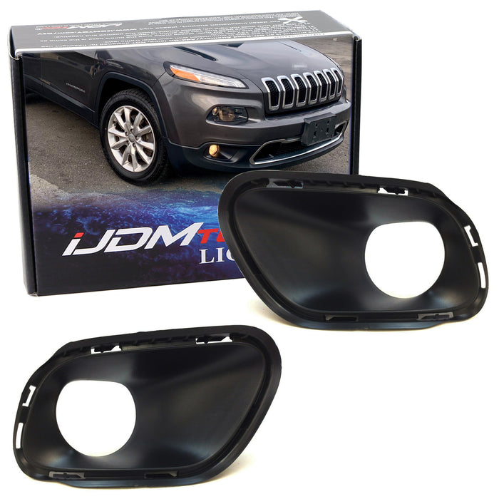 One Pair LH RH OEM-Spec Fog Lamp Bezel Garnish Covers For Jeep 14-18 Cherokee