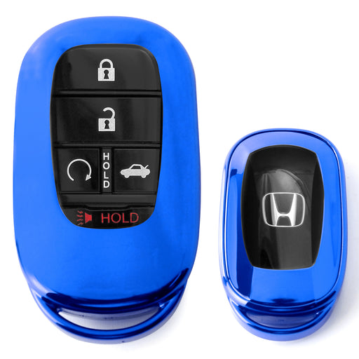 Blue Front & Back Full Coverage TPU Key Fob Case For 2022-up Honda Accord Civic