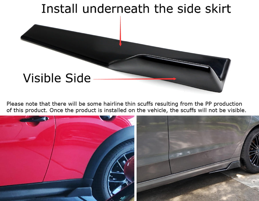 Left/Right Black PP Universal Rear Side Skirt Winglets Diffusers For Car