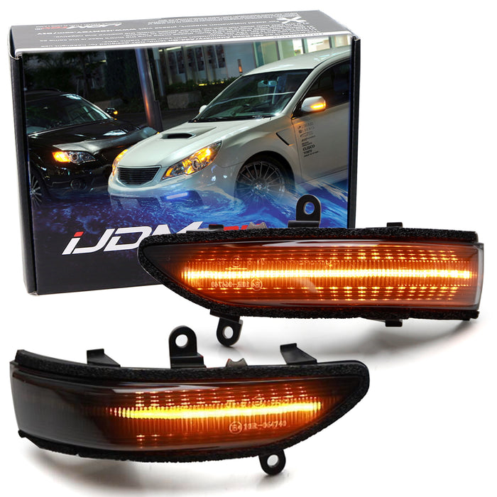 Clear Lens Sequential LED Side Mirror Lights For Subaru Impreza Forester Legacy