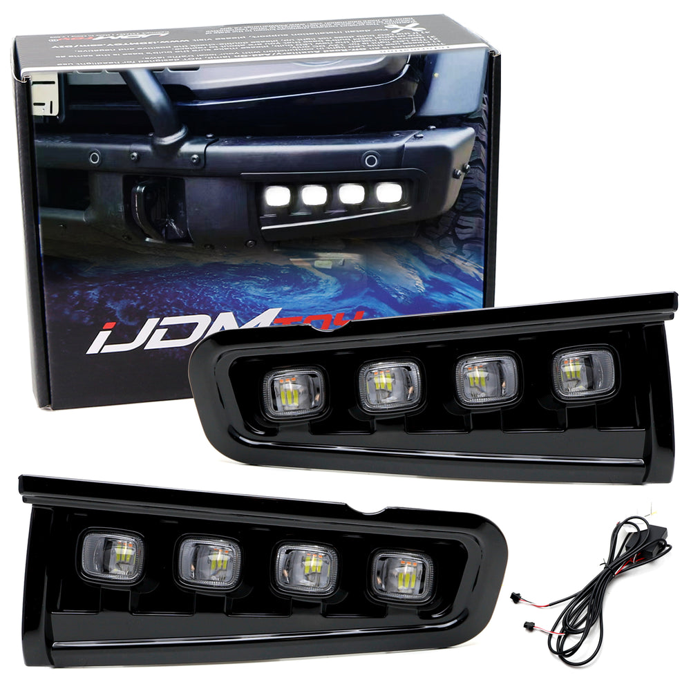 Modular Bumper Fit White/Amber Switchback LED DRL Fog Lights For G6 Ford Bronco