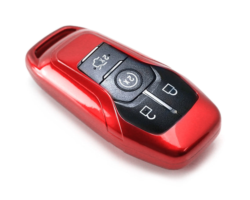 Brilliant Red Key Fob Shell Cover For Ford Lincoln Intelligent Access Smart Key