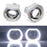 2.5" H1 Bi-Xenon Headlamp Projector Lens w/DTM Square Shape LED Halo Ring Shroud