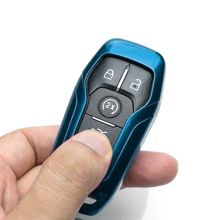 Glossy Blue Key Fob Shell Cover For Ford or Lincoln Intelligent Access Smart Key