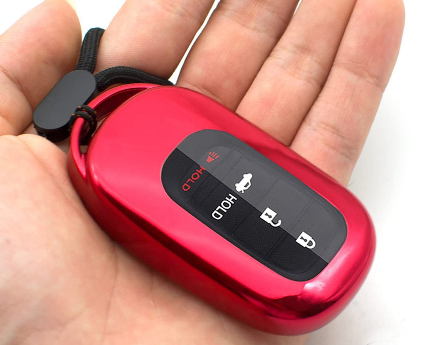 Red Front & Back Full Coverage TPU Key Fob Case For 2022-up Honda Accord Civic