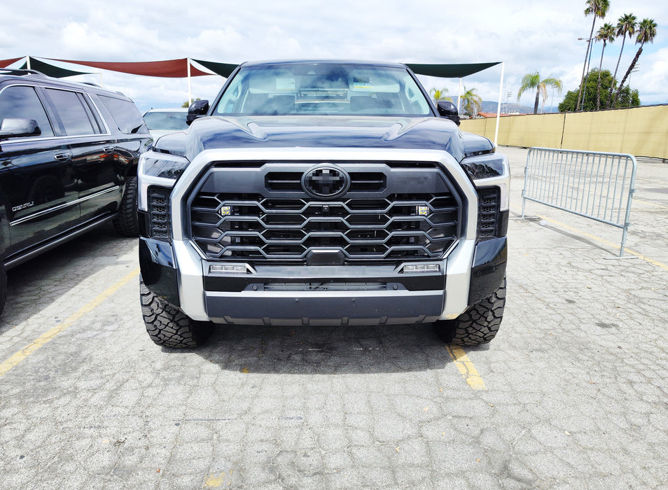 Behind Grille LED Pod Light Kit w/ Mounting Brackets/Relay For 22+ Toyota Tundra