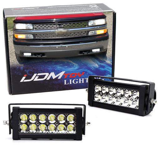 Double-Row LED Lightbar Fog Light Kit w/Bracket/Wiring For 99-02 Chevy 1500 2500