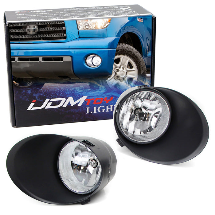 OEM-Spec Clear Lens Fog Lights w/ White 15-SMD LED Bulbs For 07-13 Toyota Tundra