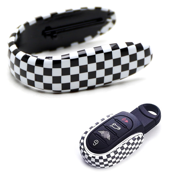 Slim U-Shape Checkered Pattern Key Fob Shell For MINI Cooper F55 F56 F57 F54 F60